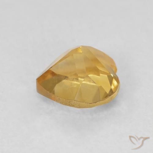 Citrino Laranja Dourado Profundo Natural 0.79ct, Coração, VVS