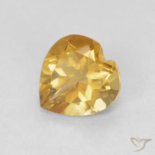 0.67ct Natural Medium Dark-Golden Citrino, Coração, VVS
