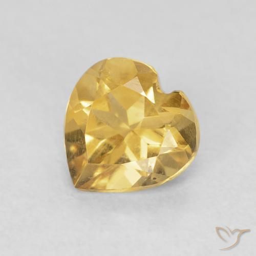 Citrino ouro médio Natural 0.71ct, Coração, VVS