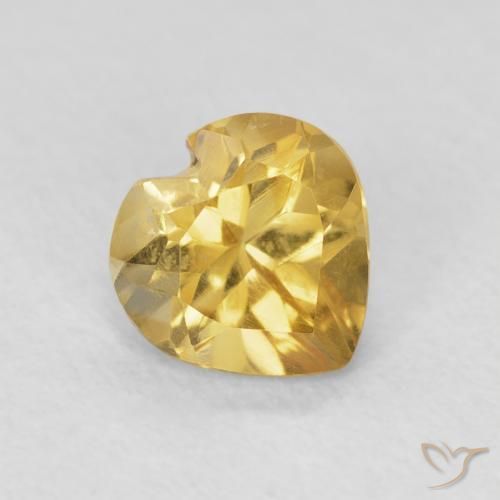 Citrino ouro médio Natural 0.75ct, Coração, VVS