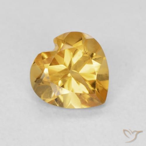 0.71ct Natural Laranja Dourado Profundo Citrino, Coração, VVS