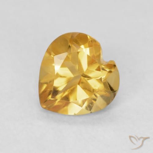 Citrino Laranja Dourado Profundo Natural 0.71ct, Coração, VVS
