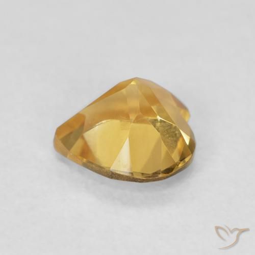 Citrino Laranja Dourado Profundo Natural 0.71ct, Coração, VVS