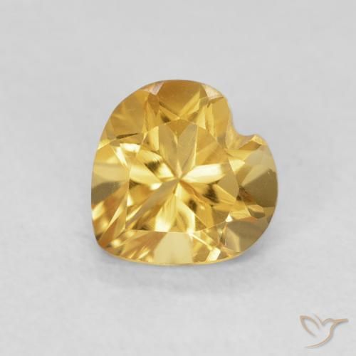 0.74ct Natural Laranja Dourado Profundo Citrino, Coração, VVS