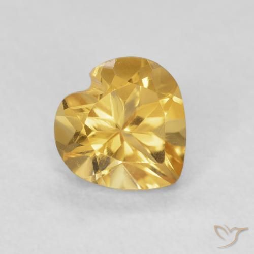 Citrino Laranja Dourado Profundo Natural 0.74ct, Coração, VVS