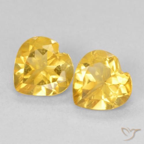 1.39ctw Natural ouro brilhante Citrino, Coração, VVS-VS