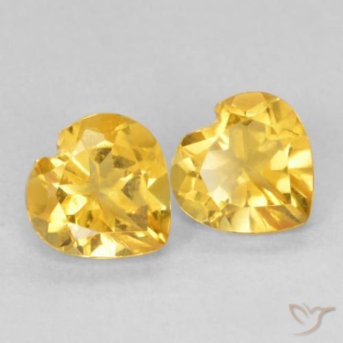 Pedras preciosas de Citrino ouro brilhante natural de 1.39 ct, Coração, VVS-VS