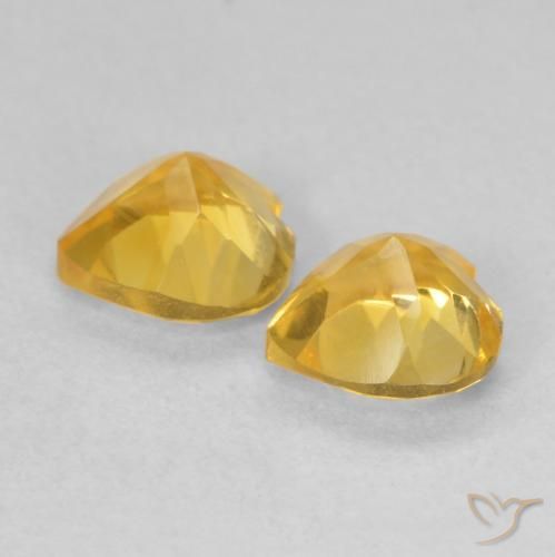 Pedras preciosas de Citrino ouro brilhante natural de 1.39 ct, Coração, VVS-VS