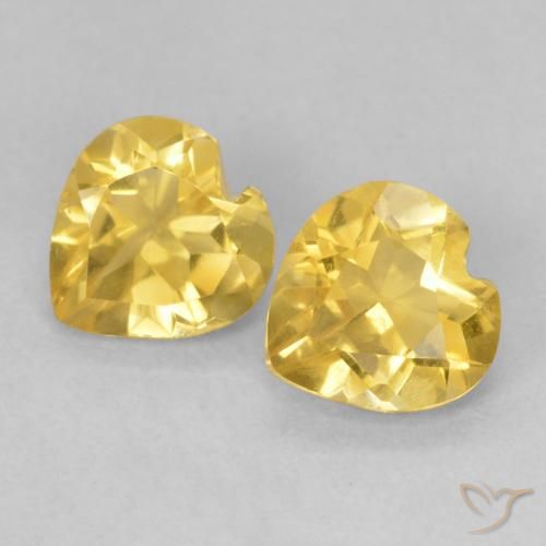 1.25ctw Natural Dourado médio Citrino, Coração, VVS-VS