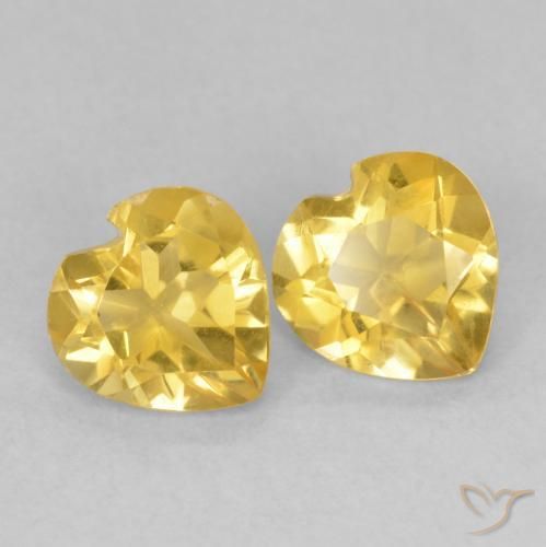 Pedras preciosas de Citrino Dourado médio natural de 1.25 ct, Coração, VVS-VS