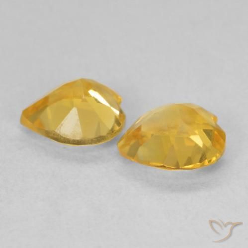 Pedras preciosas de Citrino Dourado médio natural de 1.25 ct, Coração, VVS-VS