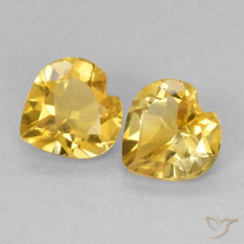 1.30ctw Natural Dourado Citrino, Coração, VVS-VS
