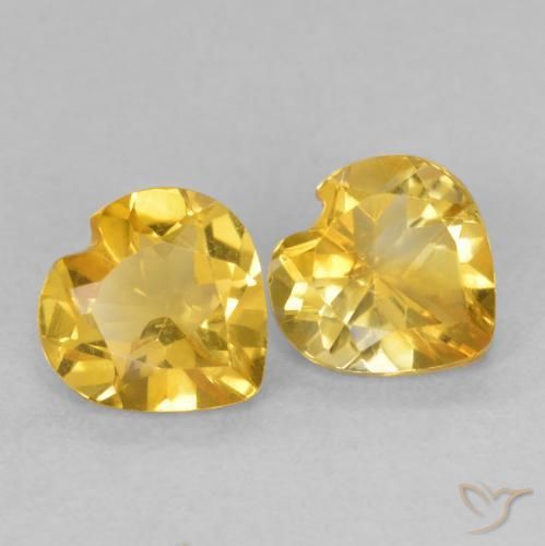 Pedras preciosas de Citrino Dourado natural de 1.30 ct, Coração, VVS-VS
