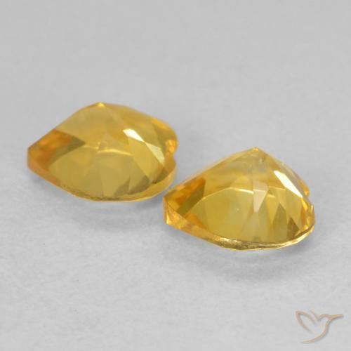 Pedras preciosas de Citrino Dourado natural de 1.30 ct, Coração, VVS-VS