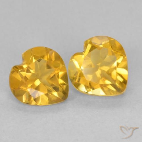 Pedras preciosas de Citrino ouro brilhante natural de 1.40 ct, Coração, VVS-VS