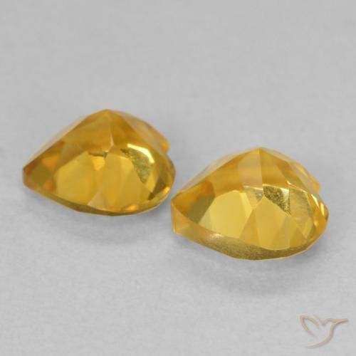 Pedras preciosas de Citrino ouro brilhante natural de 1.40 ct, Coração, VVS-VS
