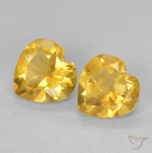 1.38ctw Natural ouro profundo Citrino, Coração, VVS-VS