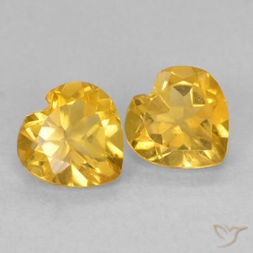 Pedras preciosas de Citrino ouro profundo natural de 1.38 ct, Coração, VVS-VS