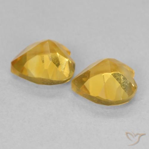 Pedras preciosas de Citrino ouro profundo natural de 1.38 ct, Coração, VVS-VS