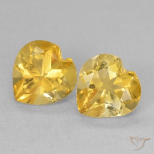 1.48ctw Natural Ouro Citrino, Coração, VVS-VS