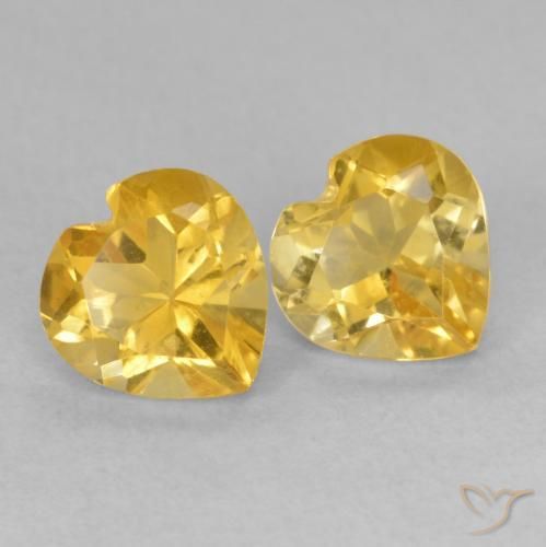 Pedras preciosas de Citrino Ouro natural de 1.48 ct, Coração, VVS-VS