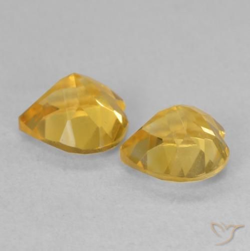 Pedras preciosas de Citrino Ouro natural de 1.48 ct, Coração, VVS-VS