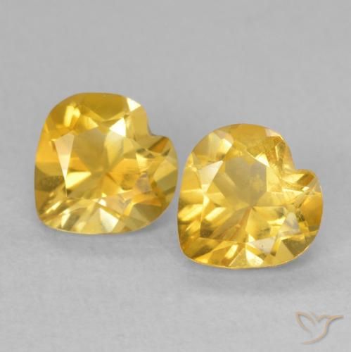 1.41ctw Natural ouro profundo Citrino, Coração, VVS-VS