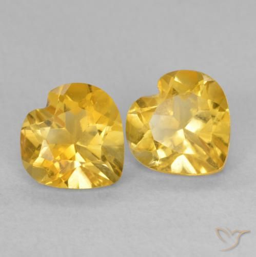 Pedras preciosas de Citrino ouro profundo natural de 1.41 ct, Coração, VVS-VS