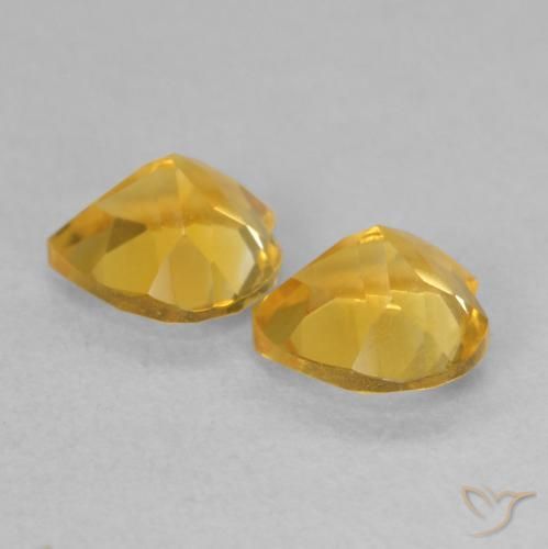 Pedras preciosas de Citrino ouro profundo natural de 1.41 ct, Coração, VVS-VS
