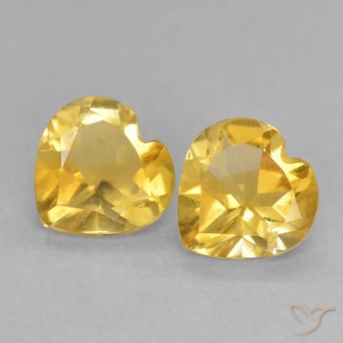 1.31ctw Natural ouro brilhante Citrino, Coração, VVS-VS