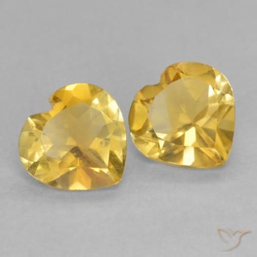 Pedras preciosas de Citrino ouro brilhante natural de 1.31 ct, Coração, VVS-VS
