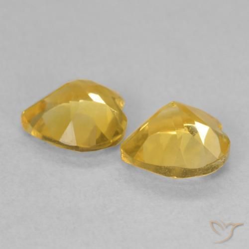 Pedras preciosas de Citrino ouro brilhante natural de 1.31 ct, Coração, VVS-VS