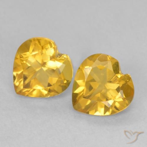 1.41ctw Natural Dourado Citrino, Coração, VVS-VS