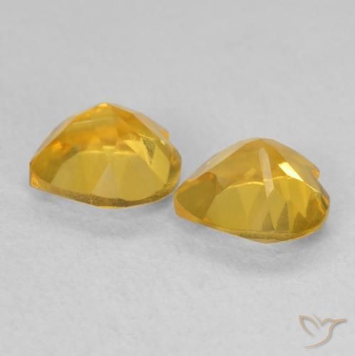 Pedras preciosas de Citrino Dourado natural de 1.41 ct, Coração, VVS-VS