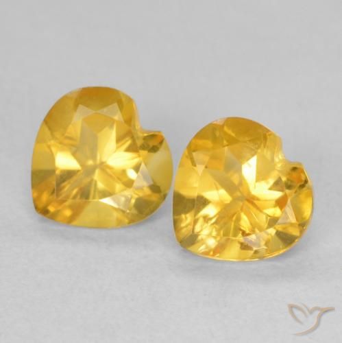 1.40ctw Natural ouro brilhante Citrino, Coração, VVS-VS