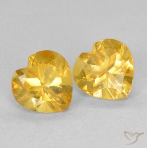 Pedras preciosas de Citrino ouro brilhante natural de 1.40 ct, Coração, VVS-VS
