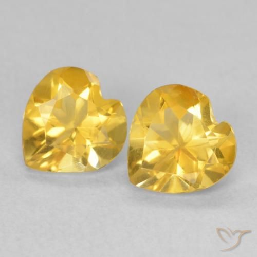 1.28ctw Natural Laranja Dourada Citrino, Coração, VVS-VS