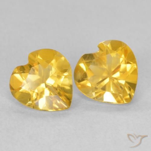 Pedras preciosas de Citrino Laranja Dourada natural de 1.28 ct, Coração, VVS-VS