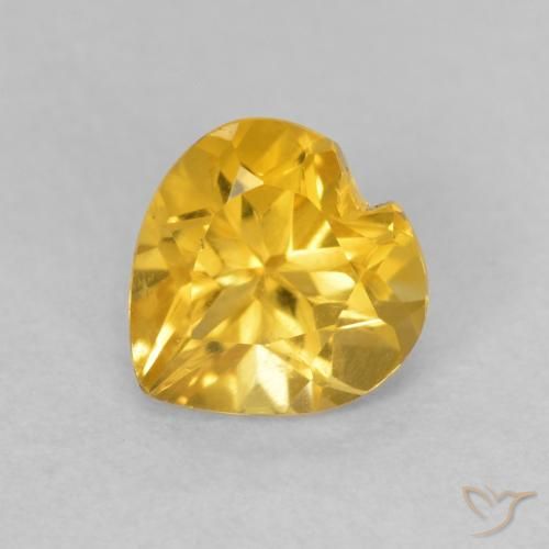 0.73ct Natural Dourado médio Citrino, Coração, VVS-VS