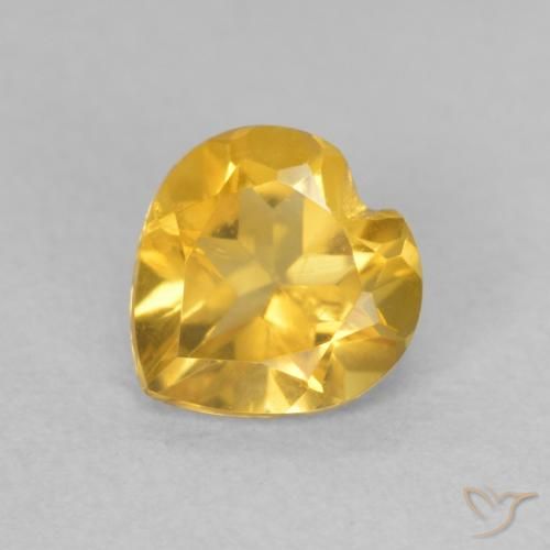 0.63ct Natural Dourado médio Citrino, Coração, VVS-VS
