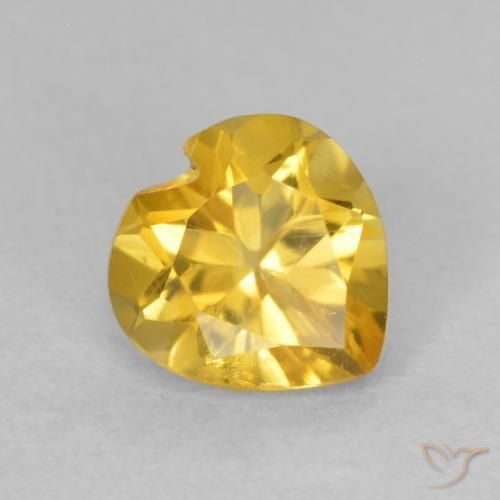 0.73ct Natural Laranja Dourada Citrino, Coração, VVS-VS