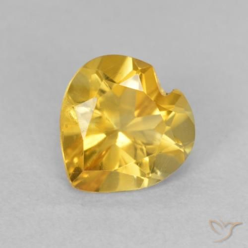 Citrino Laranja Dourada Natural 0.73ct, Coração, VVS-VS