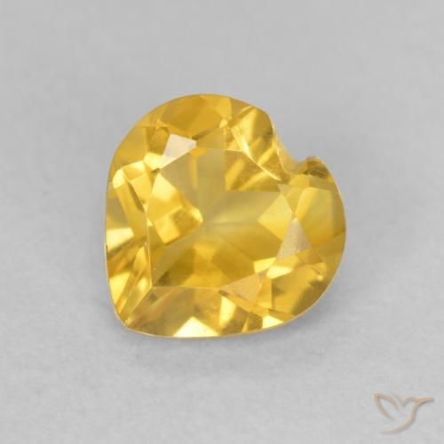 0.74ct Natural Dourado médio Citrino, Coração, VVS-VS