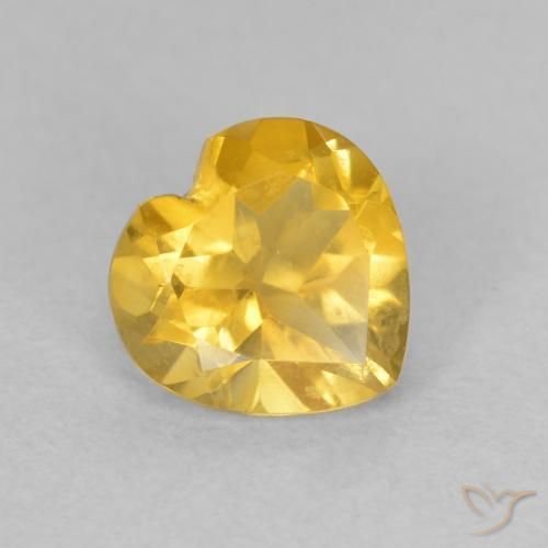 0.71ct Natural Laranja Dourada Citrino, Coração, VVS-VS