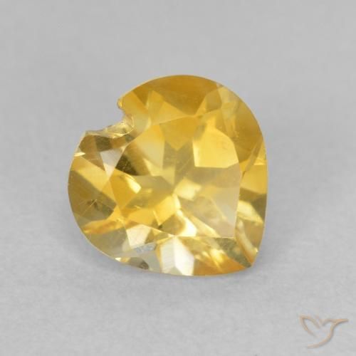 Citrino Laranja Dourada Natural 0.80ct, Coração, VVS-VS