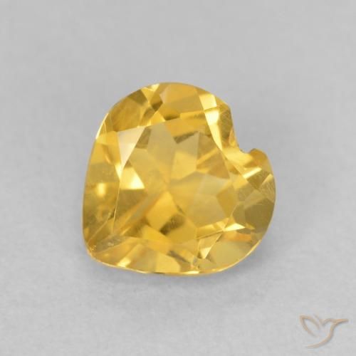 0.69ct Natural Dourado médio Citrino, Coração, VVS-VS