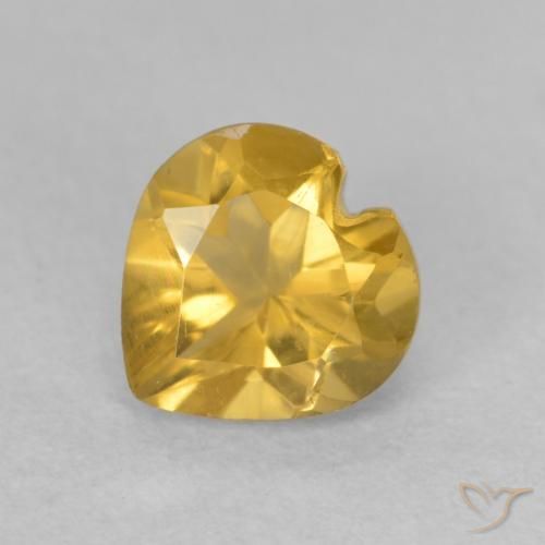0.75ct Natural Dourado médio Citrino, Coração, VVS-VS