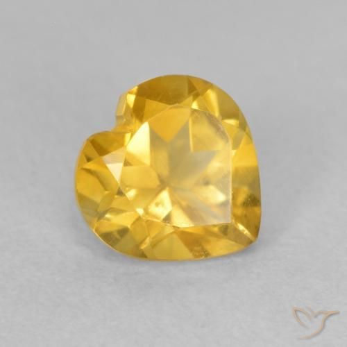 Citrino Laranja Dourada Natural 0.76ct, Coração, VVS-VS