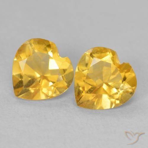 1.34ctw Natural Dourado médio Citrino, Coração, VVS-VS