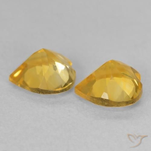 Pedras preciosas de Citrino Dourado médio natural de 1.34 ct, Coração, VVS-VS